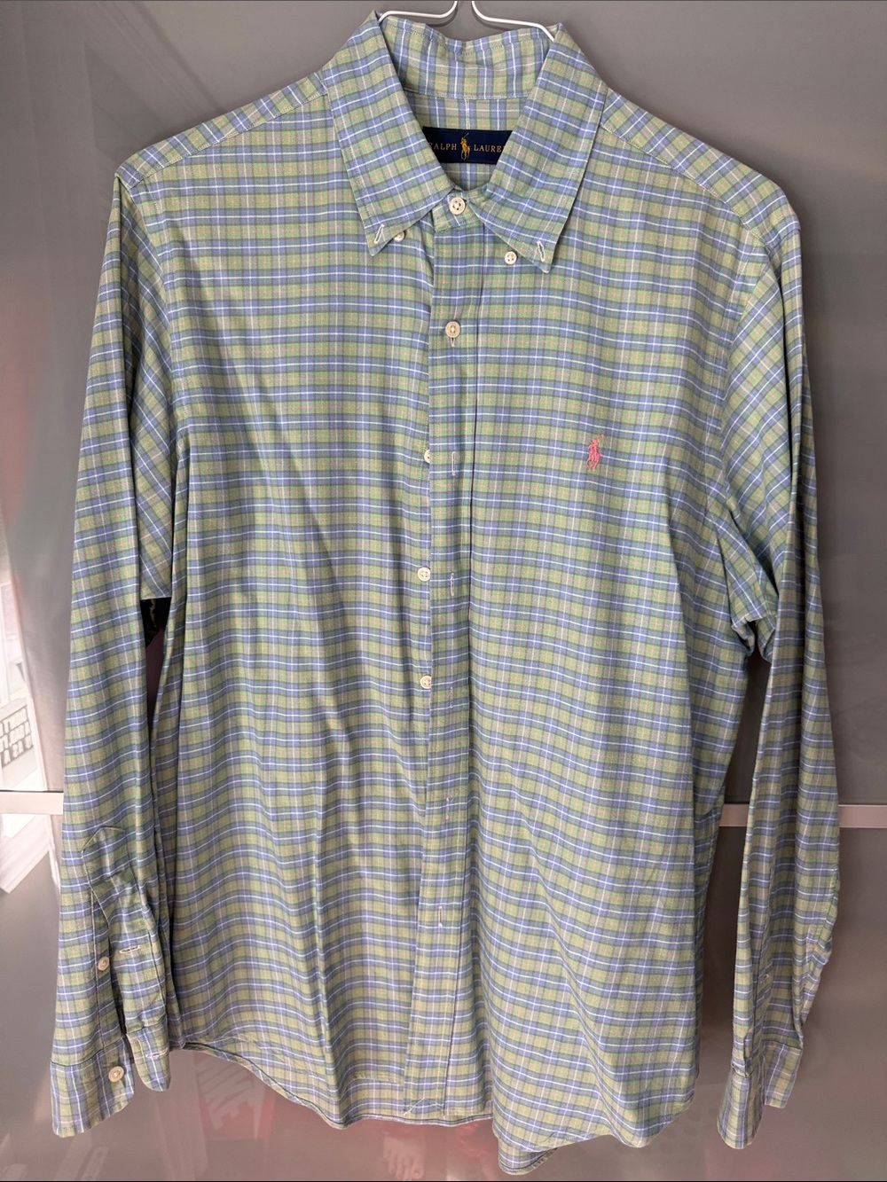 Ralph Lauren Men’s Green Plaid flannel Button-Down Shirt